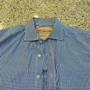Scotch and Soda blue Checkered casual button down.
